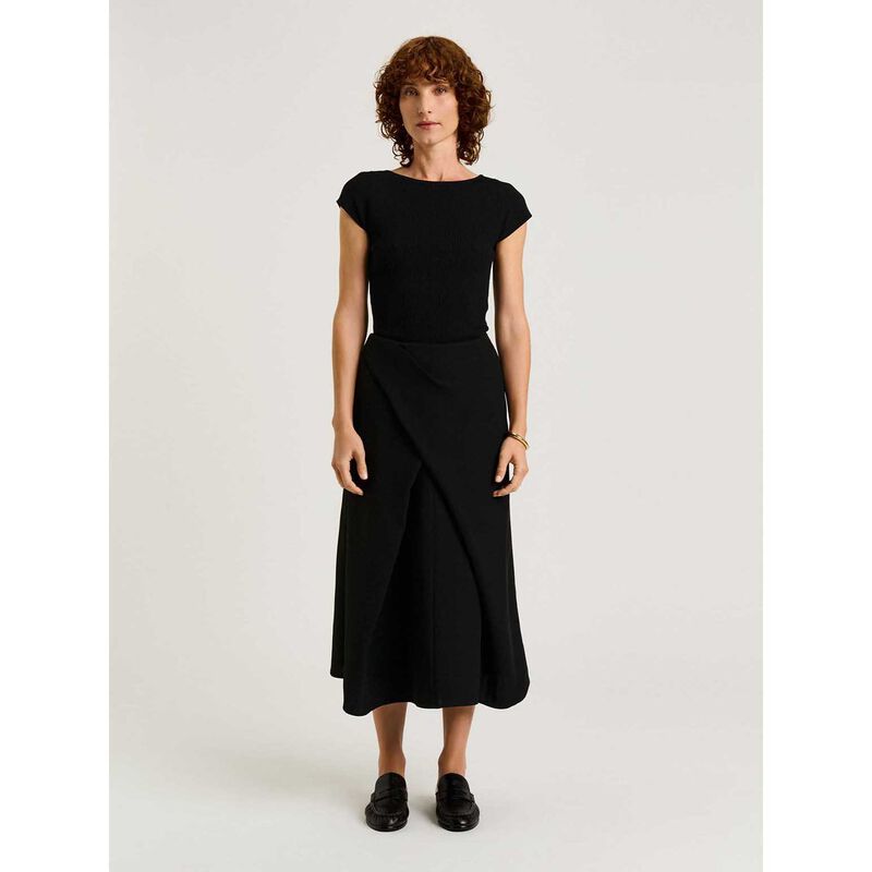 Veronika Maine Double Weave Draped Midi Skirt image number 3